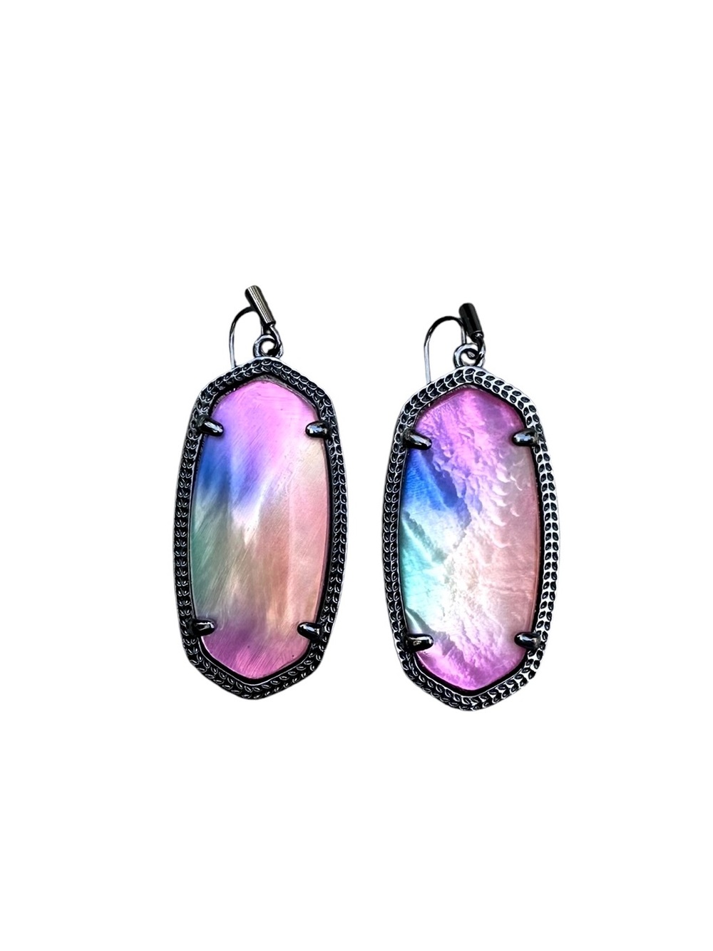 Kendra Scott Elle Drop Earrings Gunmetal Watercolor Illusion